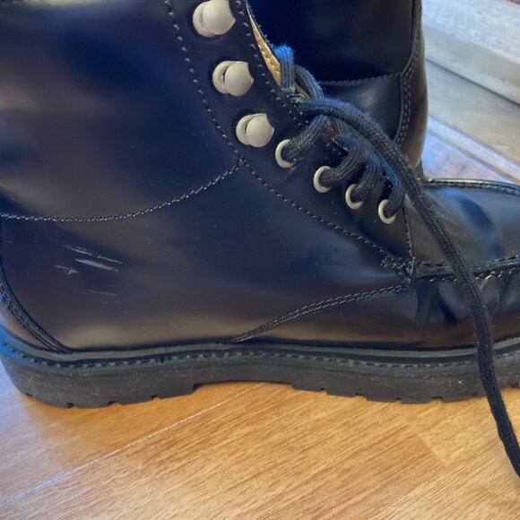 EUC Black Leather Birkenstock Trones 36 Regular Combat Boots 5 - 6 - Picture 3 of 6
